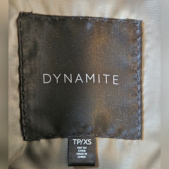 Dynamite faux leather moto jacket. Size XS. Olive green. Great condition. - Picture 12 of 13